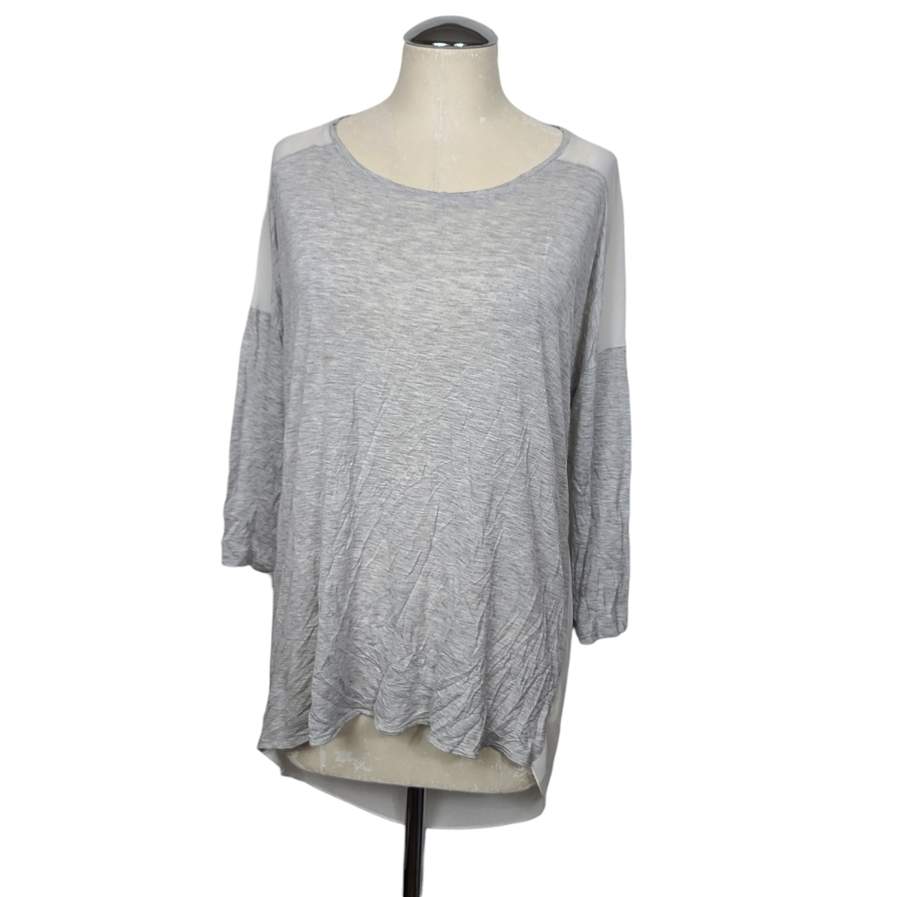 Zara Gray Sheer White Shirt L